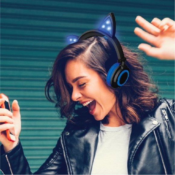 Cat Ear Headphones LED Light Up - Picture 1 of 9